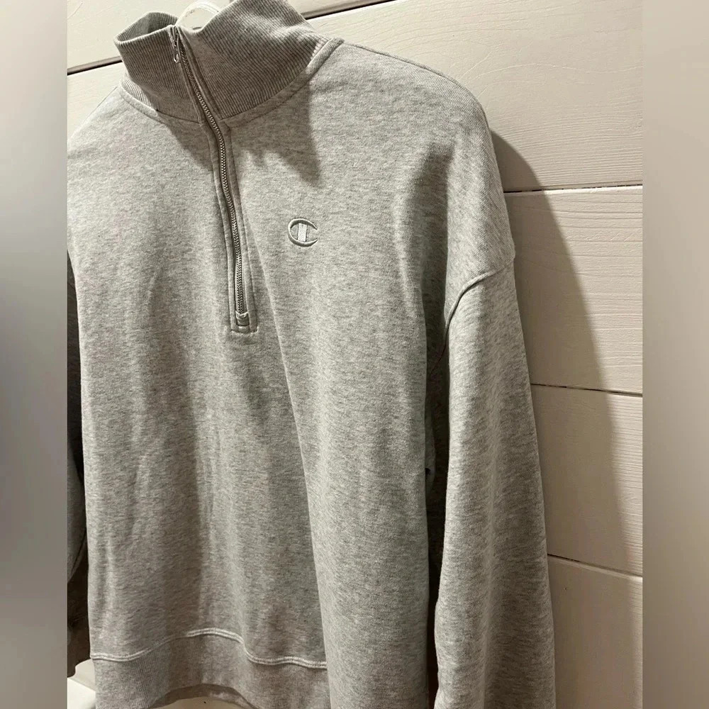 CHAMPION Gray 1/4 zip sweater size S - Picture 10 of 13